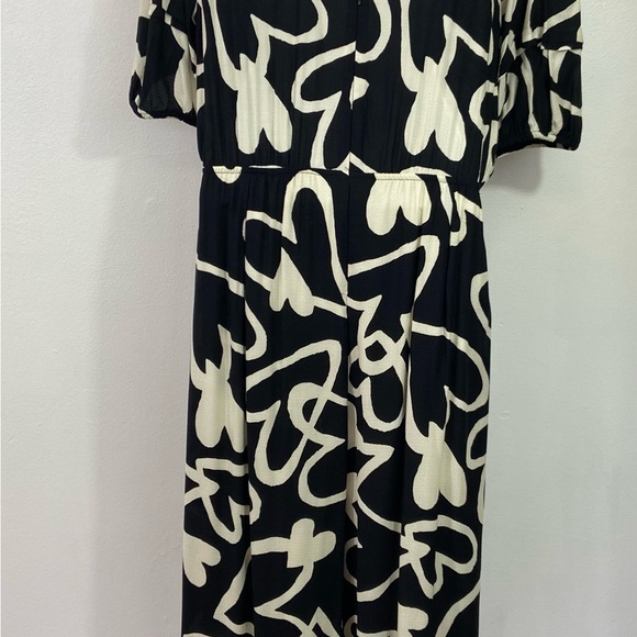 Farm Rio Sinead Jumpsuit Heart Print Sz Large Black Valentines Wide Leg Chic - Picture 3 of 14